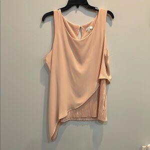 ⭐️ Jules & Leopold XL Blush Draped Pleated Hem Sleeveless Blouse Tunic Top